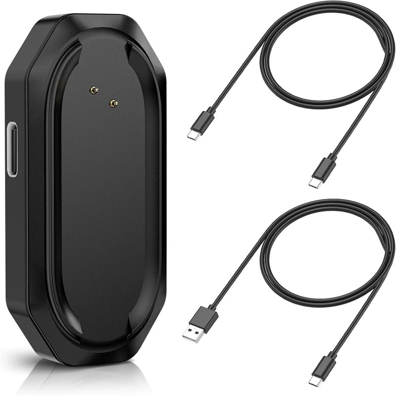 BLIKEJIN قاعدة شحن لكاميرا Insta360 Go 3S/ Go 3 شاحن بديل (2 كابلات USB-A وType-C) - Image 1